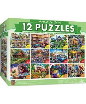 Artist Gallery Jigsaw Puzzle 12-Pack | 4x 100Pc | 4x 300Pc | 4x 500Pc