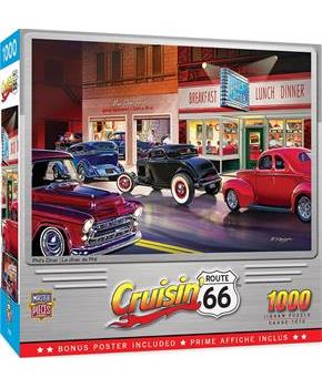 Cruisin Route 66 Phils Diner 1000 Piece Jigsaw Puzzle