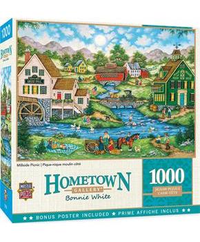Hometown Gallery Millside Picnic 1000 Piece Jigsaw Puzzle
