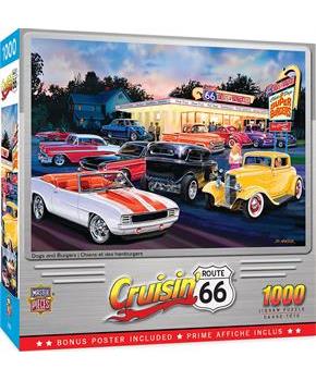 Cruisin Route 66 Dogs & Burgers 1000 Piece Jigsaw Puzzle