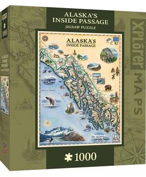 Xplorer Maps Alaska Inside Passage Map 1000 Piece Jigsaw Puzzle