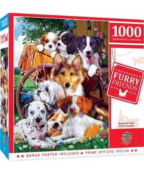 Furry Friends Ready for Work 1000 Piece Jigsaw Puzzle
