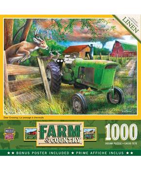 Deer Crossing 1000 Piece Linen Jigsaw Puzzle