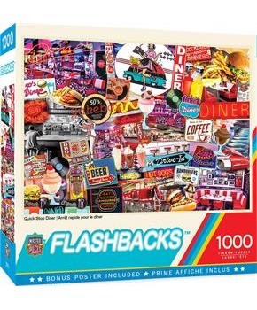 Flashbacks Quick Stop Diner 1000 Piece Jigsaw Puzzle