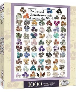 Rocks & Gemstones from Around the World 1000 Piece Linen Jigsaw Puzzle