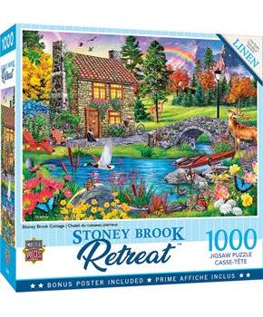 Stoney Brook Cottage 1000 Piece Linen Jigsaw Puzzle