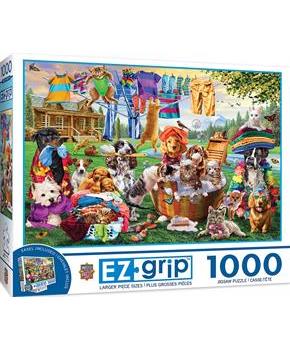 Laundry Day Rascals 1000 Piece Large EZ Grip Jigsaw Puzzle