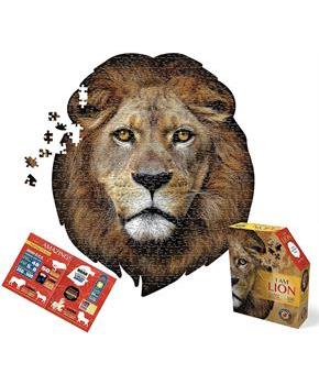 I AM Lion 550 Piece Animal Head-Shaped Jigsaw Puzzle