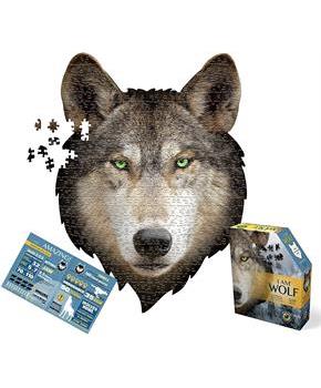 I AM Wolf 550 Piece Animal Head-Shaped Jigsaw Puzzle