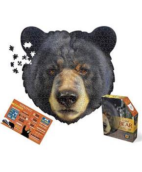 I AM Bear 550 Piece Animal Head-Shaped Jigsaw Puzzle