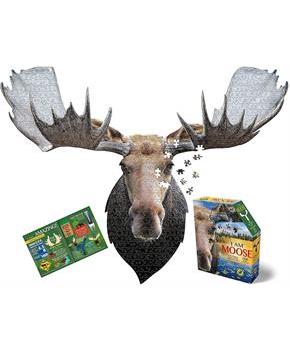 I AM Moose 700 Piece Animal Head-Shaped Jigsaw Puzzle