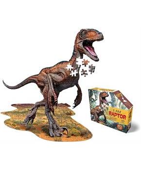 I AM Raptor 100 Piece Animal Head-Shaped Jigsaw Puzzle
