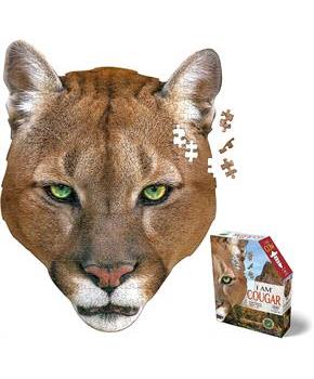 I AM Cougar 300 Piece Animal Head-Shaped Jigsaw Puzzle
