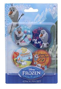 Disney Frozen Olaf 1.25 Inch Collectible Button Pins | Set of 4