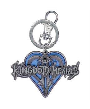 Disney Kingdom Hearts Logo Blue Heart Key Ring