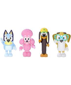 Bluey & Friends Action Figure 4-Pack | Bluey | Snickers | Coco | Honey