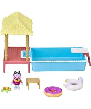 Bluey Pool Playset And Figure 2.5-3 Inch Articulated Figure And Accessories
