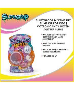 Slimygloop Mix'Ems DIY Slime Kit For Kids | Cotton Candy Mix'Em Glitter Slime