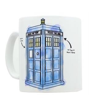 Doctor Who Watercolor TARDIS Mug