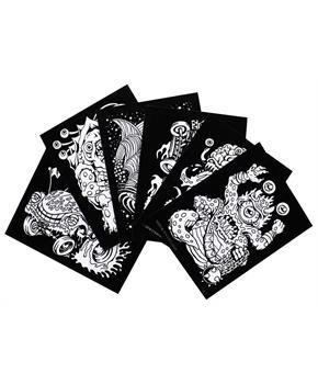 6 Velvet Coloring Sheets, Boy Themed