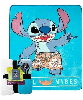 Disney Lilo & Stitch Chill Out 60 x 80 Inch Silk Touch Sherpa Throw Blanket