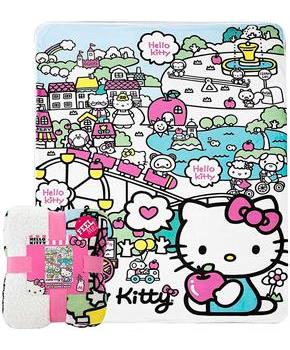 Hello Kitty My Cute World 60 x 80 Inch Silk Touch Sherpa Throw Blanket