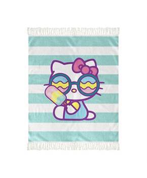 Hello Kitty Popsicle 50 x 60 Inch Beach Throw with Tassels