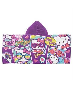 Hello Kitty Lets Go 22 x 51 Inch Kids Hooded Beach Towel