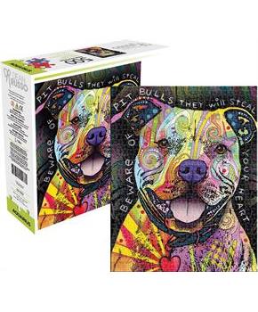 Dean Russo Beware Pit Bull 500 Piece Jigsaw Puzzle