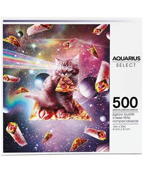 Random Galaxy Pizza Cat 500 Piece Jigsaw Puzzle