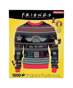 Friends Ugly Christmas Sweater Shaped 1000 Piece Jigsaw Puzzle