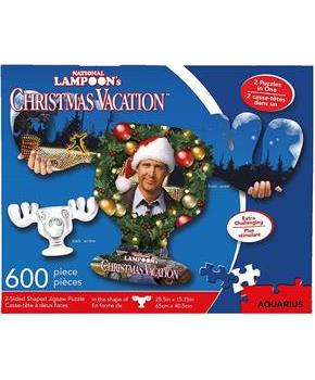 Christmas Vacation Moose Mug & Collage 600 Piece 2 Sided Die Cut Jigsaw Puzzle
