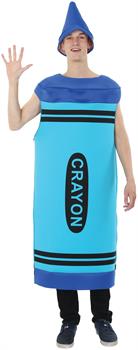 Men's Blue Crayon Adult Costume One Size