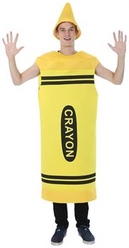 Men's Yellow Crayon Adult Costume One Size