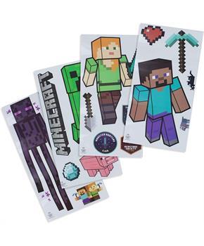 Minecraft Characters Removable Vinyl Stickers | 4 Sheets, 19 Decals