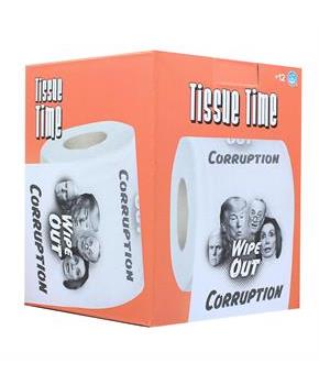 Tissue Time Wipe Out Corruption Novelty Toilet Paper | One Roll