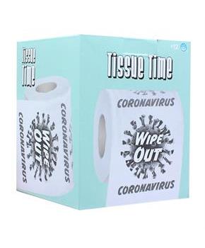 Tissue Time Wipe Out Coronavirus Novelty Toilet Paper | One Roll