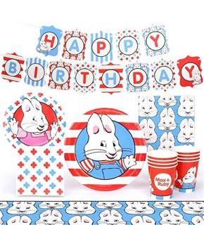 Max and Ruby Birthday Party Supplies Pack | 66 Pieces | Serves 8 Guests