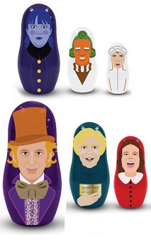 Willy Wonka 6-Piece Plastic Nesting Doll Set