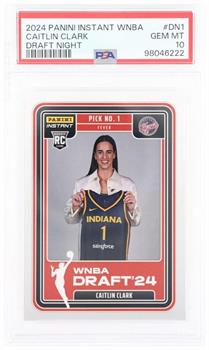 WNBA 2024 Panini Instant Caitlin Clark Draft Night #DN1 Rookie Card | PSA 10