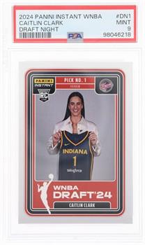 WNBA 2024 Panini Instant Caitlin Clark Draft Night #DN1 Rookie Card | PSA 9