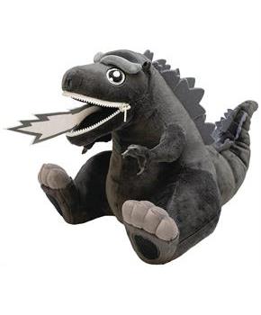 Godzilla 9 Inch Zippermouth Plush | Black and White Godzilla