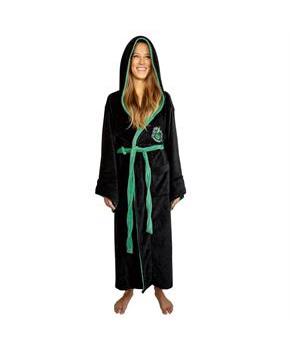 Harry Potter Slytherin Hooded Bathrobe for Adults | One Size Fits Most