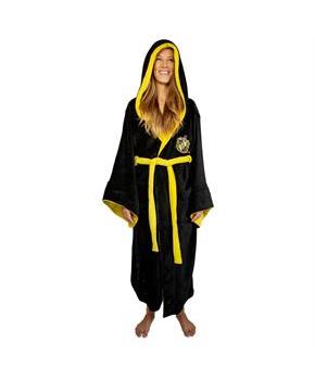 Harry Potter Hufflepuff Hooded Bathrobe for Adults | One Size Fits Most