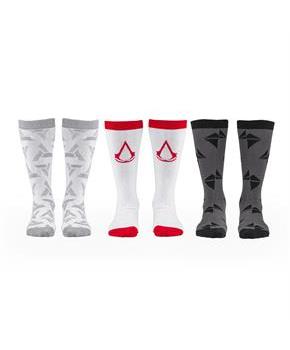 Assassins Creed Icons Mens Crew Socks | Video Game Socks | 3 Pairs Size 9-12