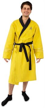 Star Trek: The Original Series Waffle-Weave Cotton Adult Bathrobe | Gold Command