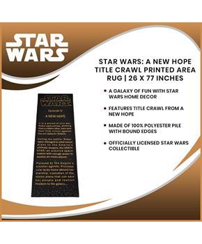 Star Wars: A New Hope Title Crawl Printed Area Rug | 26 x 77 Inches