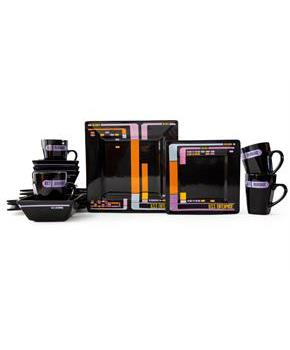 Star Trek: The Next Generation LCARS Interface 16-Piece Ceramic Dinnerware Set