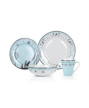 Disney Frozen 2 Anna & Elsa Ceramic Dining Set Collection | 16-Piece Dinner Set
