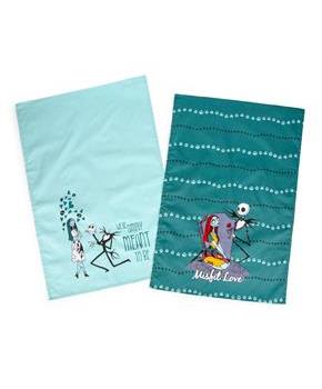 Nightmare Before Christmas Jack and Sally Cotton Kitchen Hand Towels | Set of 2